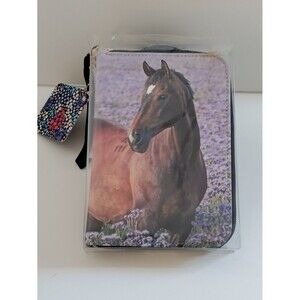 Bella Bug Leatherette Horse Clutch /Journal With Detachable Wrist Handle